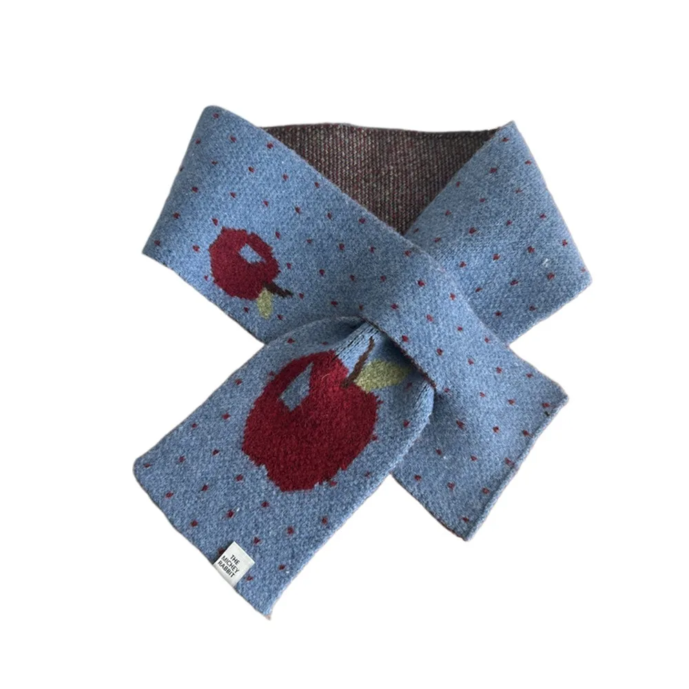 

Новый теплый вязаный шарф, утепленный ветрозащитный шарф для защиты шеи, вязаный шарф с перекрестием из мультфильма