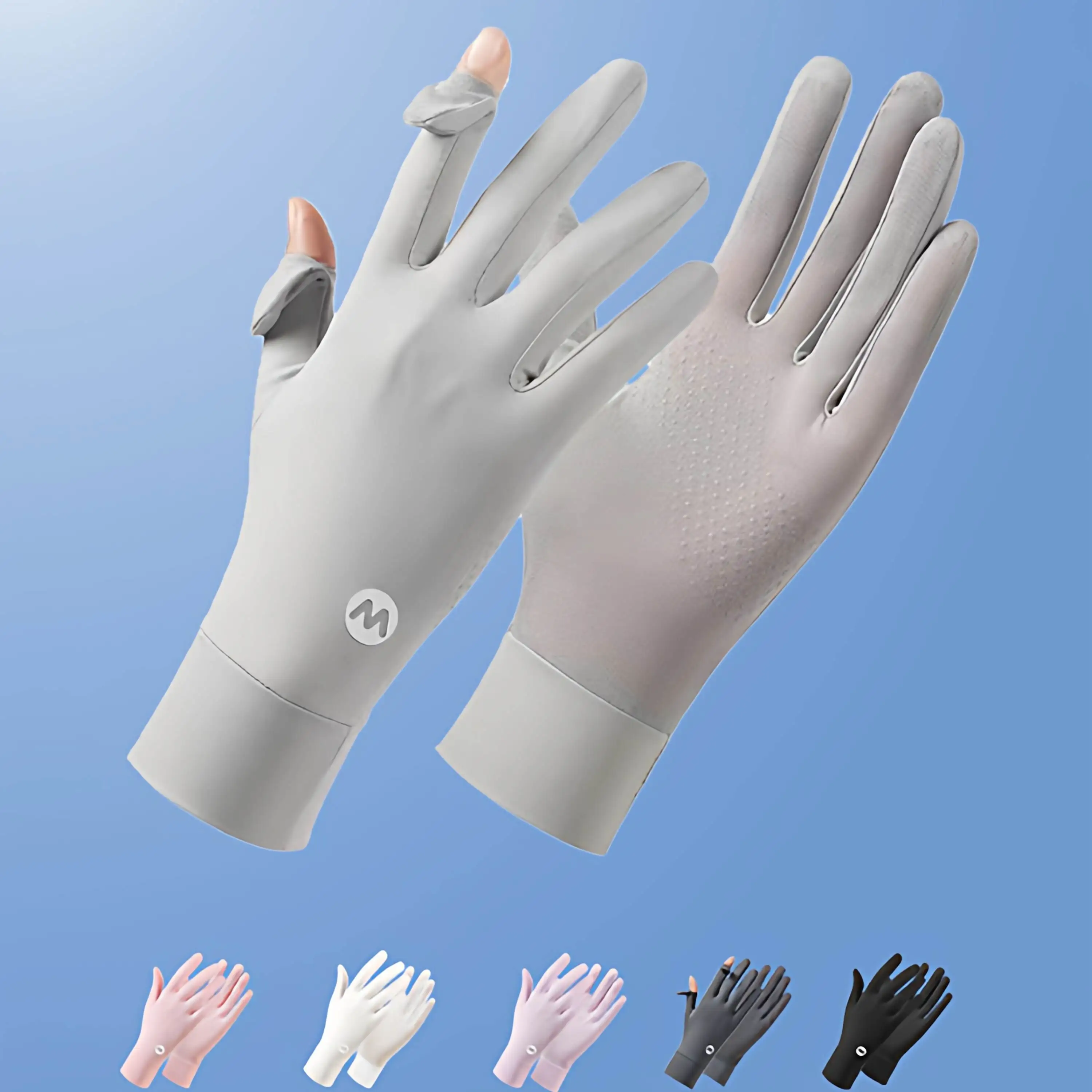 

Lightweight Outdoor Bike Riding Driving Gloves Women's Ice Silk Two-Finger Breathable Touchscreen Compatible Gloves