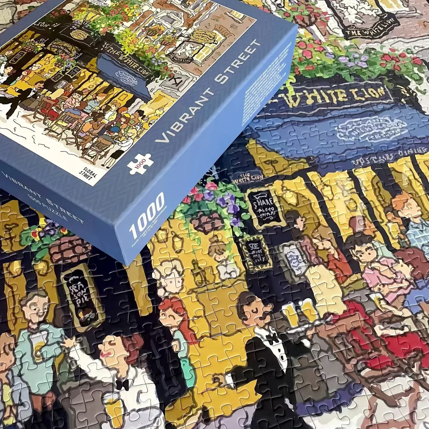 لغز Elvet الفاخر 500 قطعة لتخفيف التوتر للبالغين - بطاقة بانوراما زرقاء إبداعية 1000 قطعة - أحدث لعبة العلاج الفني الرائج