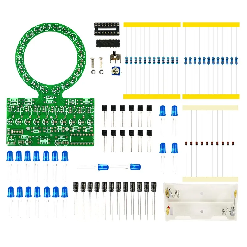 DIY CD4017 Circular Gradient LED Flow Light DIY Electronic Kit Fun Soldering Parts