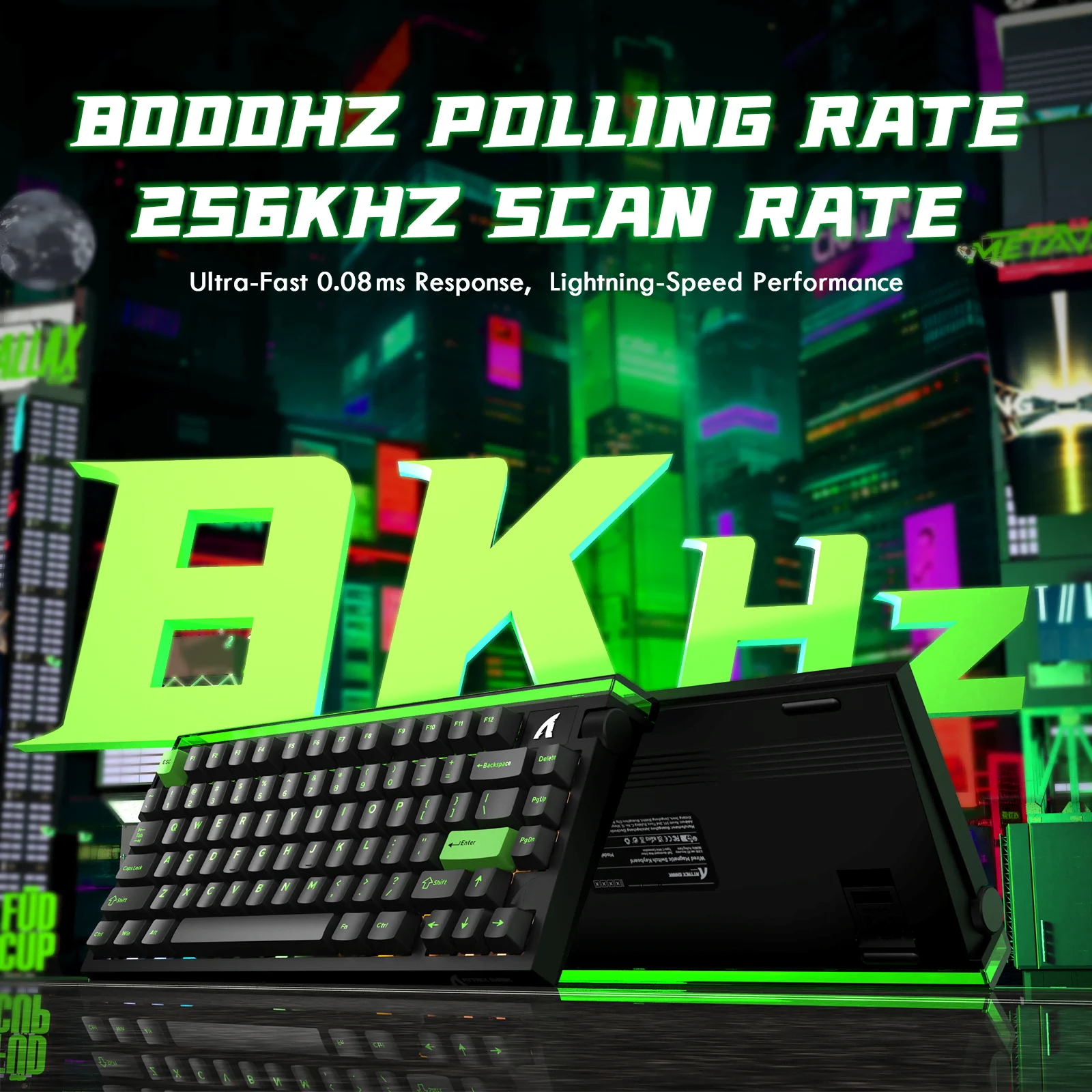 ATTACK SHARK R85HE Magnetic Axis Gaming Wire Keyboard 8KHz Rate 0.005mm RT Precision Adjustable 5 Layer Soundproof Filling RGB