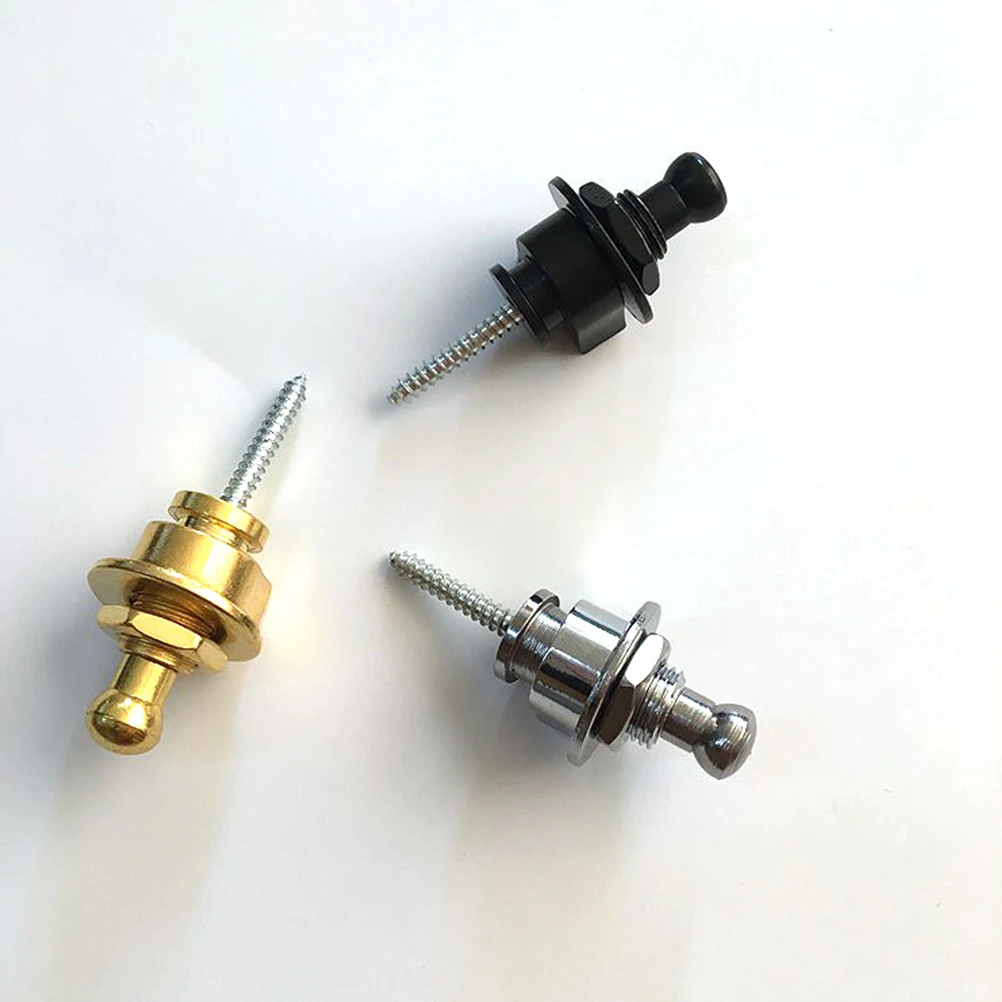 

2 Pcs Guitar Strap Buckle Non-slip Nails Acoustic Locks Ballad Button Metal Buckles