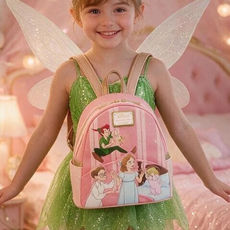 Loungefly Women's Pink Tinkerbell Print Mini Backpack for Kids & Adults