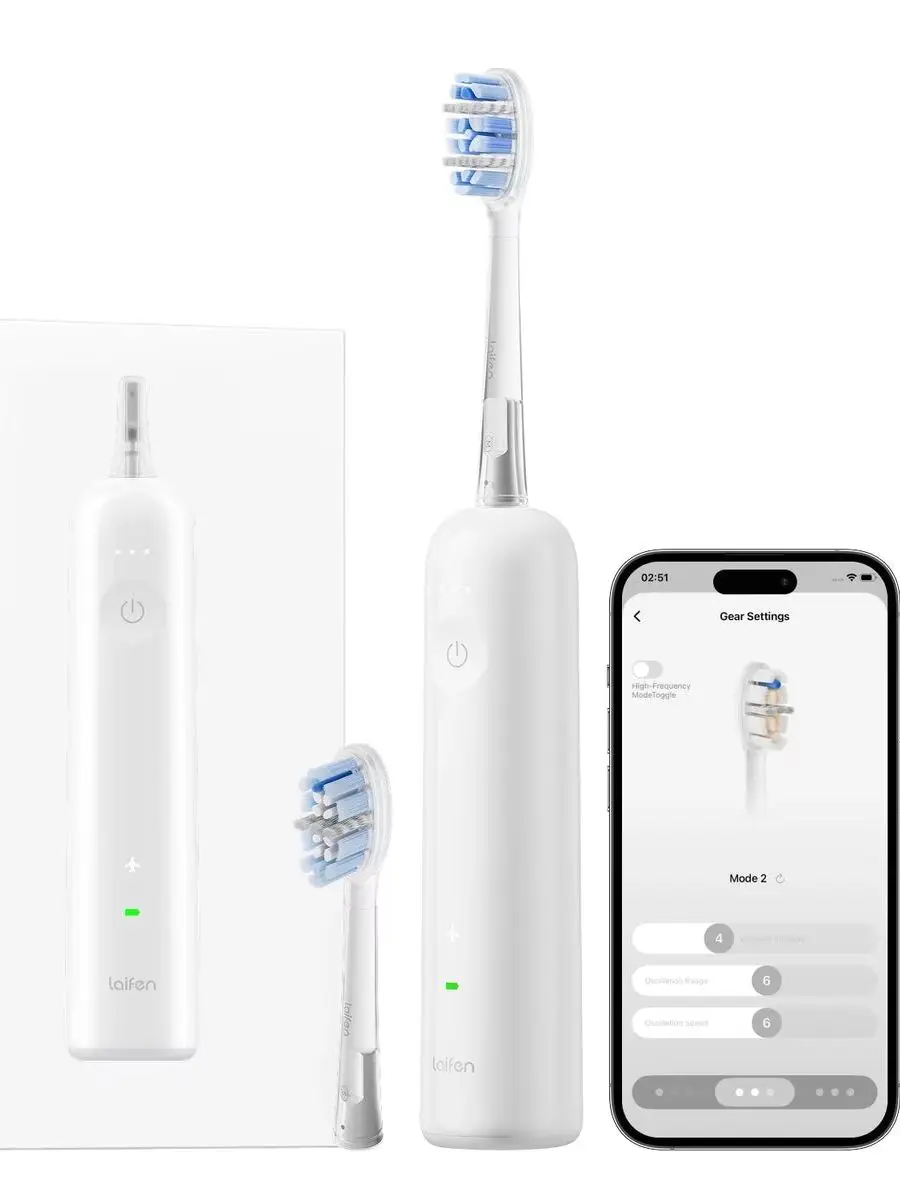 Laifen Wave PRO ABS Elektrische Zahnbürste Dual-Modus Tägliches Reinigungssystem Intelligenter Drucksensor 70 Tage Superlange Akkulaufzeit IPX8 Wasserdicht