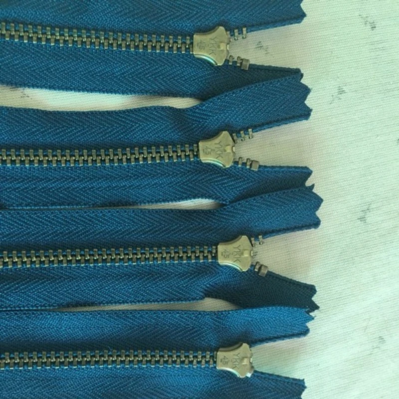 

30pcs/Lot 3# 15cm 6 Inches Vintage Ykk Metal Close End Bronze Jeans Blue Tailor Sewing Accessory
