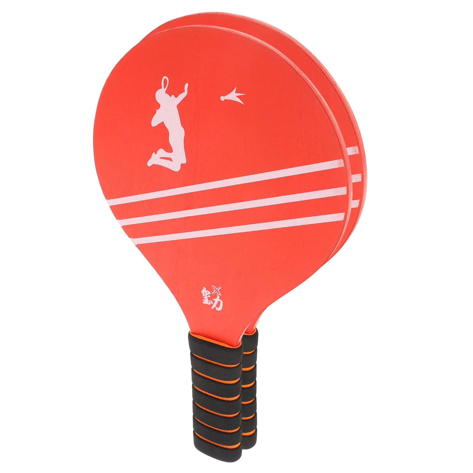 2 قطعة مضارب كرة الريشة المحمولة خشبية مقبض قصير المجاذيف الاطفال الرياضة في الهواء الطلق معدات اللعب المجاذيف الخشبية #2