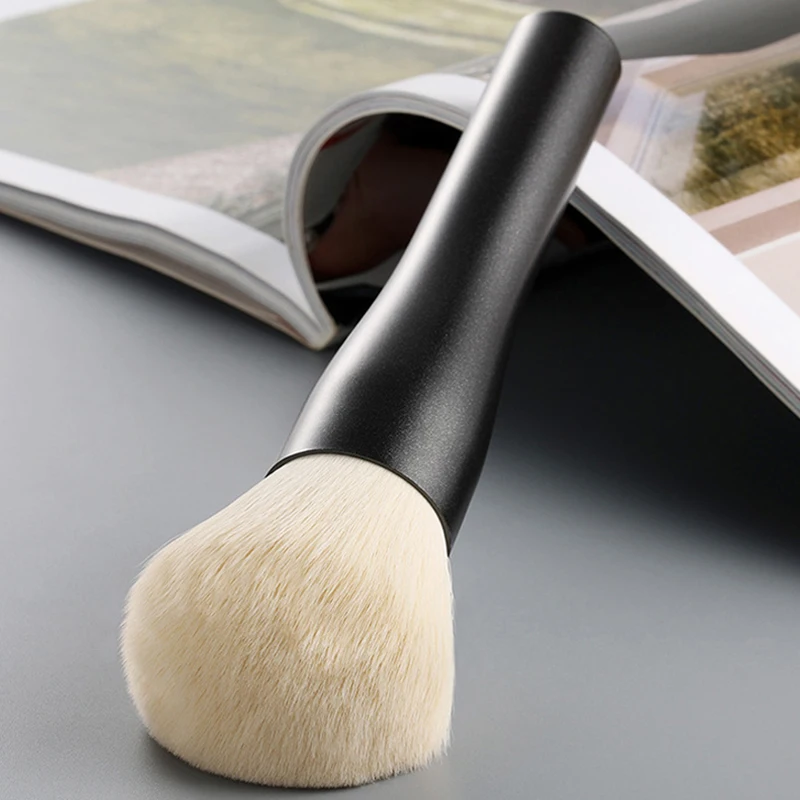 Pinceau à poudre de grande taille, pinceaux de maquillage professionnels, pinceau de fond de teint multifonctionnel noir, pinceau bronzant sculptant, outils de maquillage