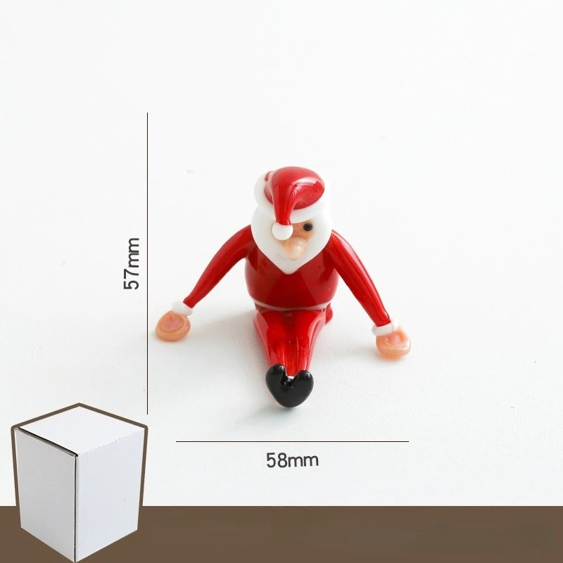 Santa Claus Yoga Pose Glass Statue Holiday House Ornament Christmas Study Bedroom Decor Car Interior Handcrafted Birthday Gift