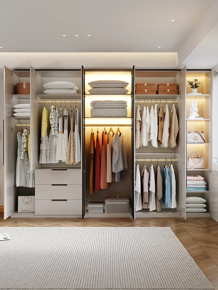 True European pine board, one door to the top, 60CM combination wardrobe, light luxury, modern and simple home wardrobe