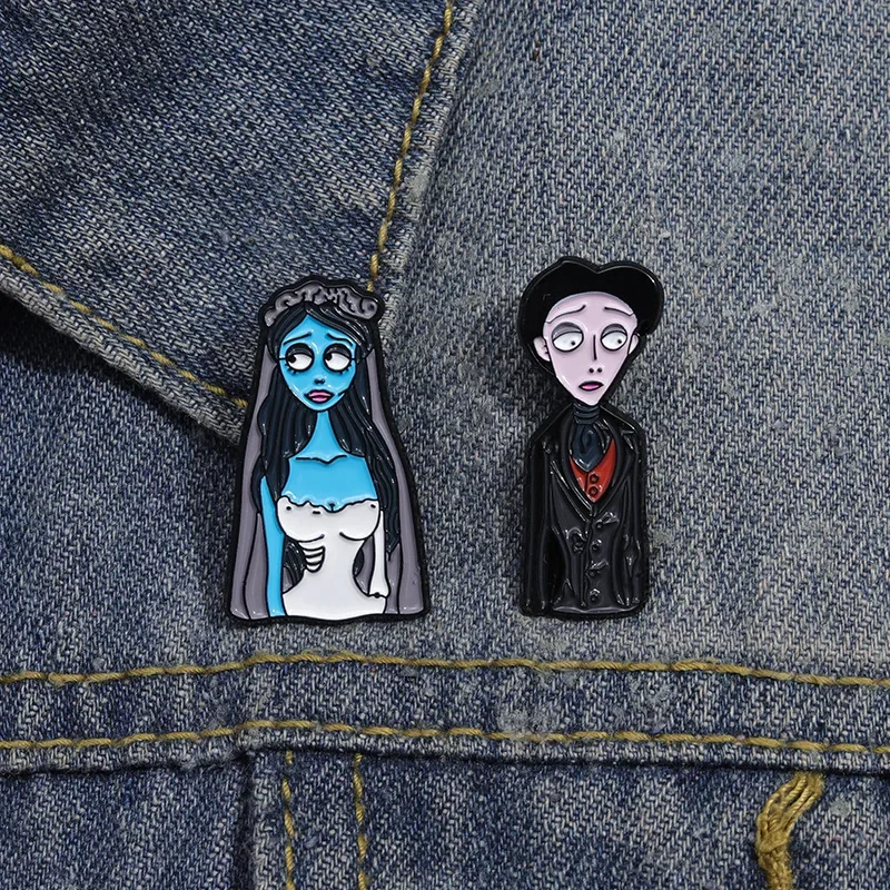 Horror Love Anime Zombie Bride Women's Brooch Creative Victor Badge Lapel Pins Brooches on Clothes Brooches for Women's Clothing