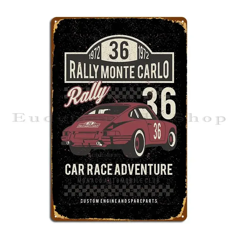 Monte Carlo Rally 1972 Metal Signs Club Pub Retro Personalized Wall Mural Tin Sign Poster