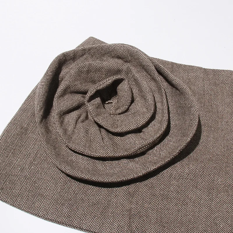 Hksh 2026 primavera verão novas mulheres saia curta a linha cor sólida tridimensional flor versátil chique ins saias sexy hk17851