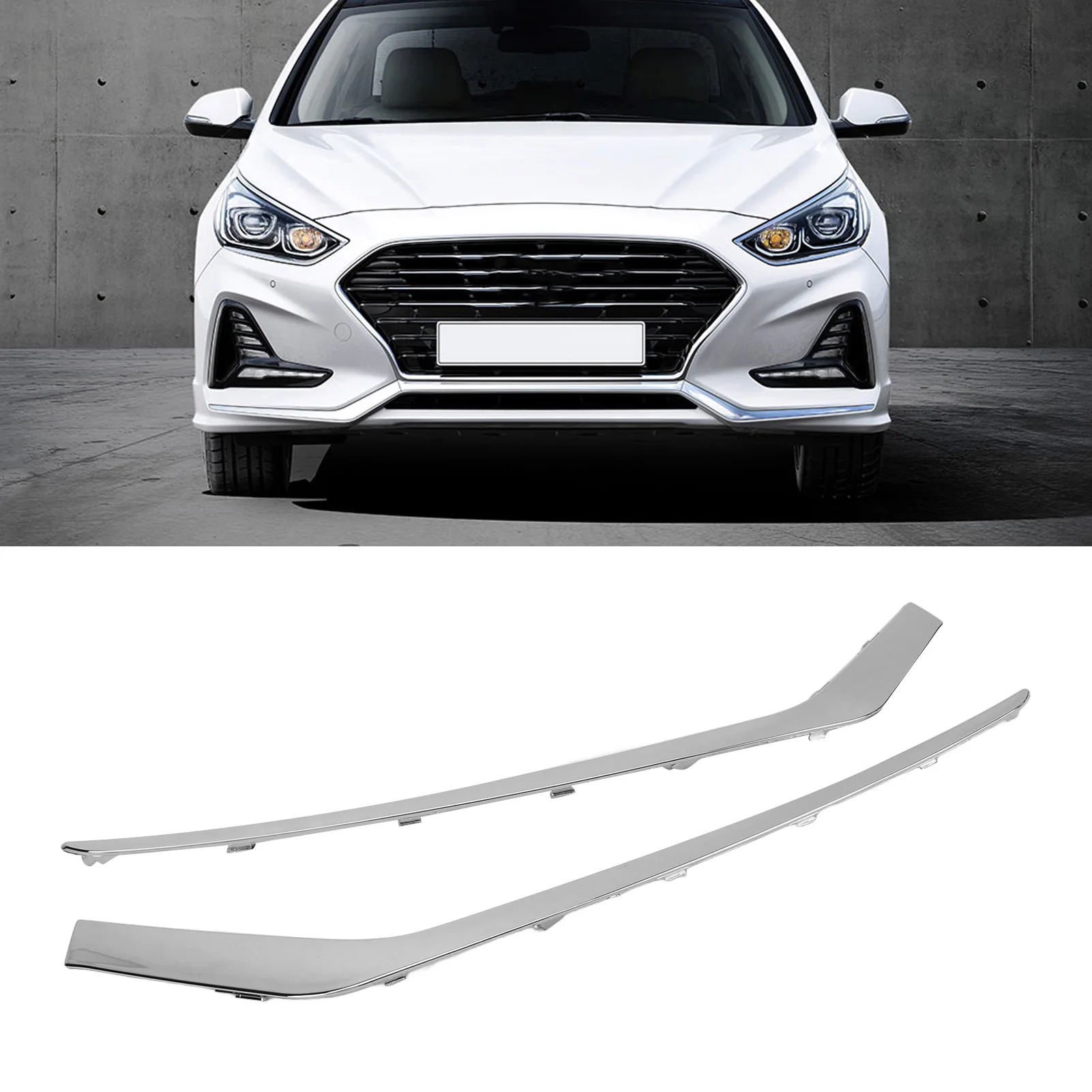 

Front Bumper Lower Fog Trim Front Lower Trim Molding Step Pad Left Right 86552‑E6700 for Sonata 2018 2019