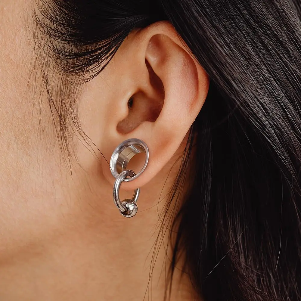 Stainless Steel Ear Gauges Weight Saddle Plugs, 2PCS Set