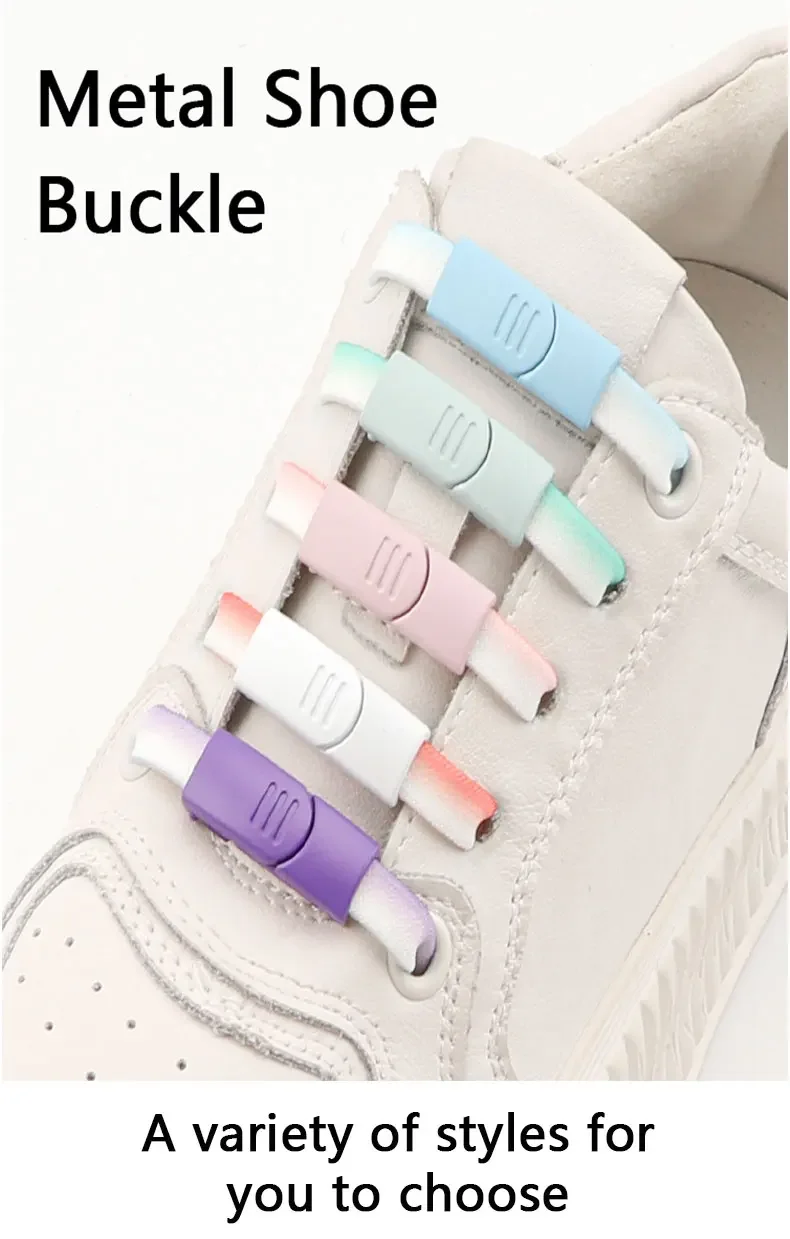 Keine Krawatte Schnürsenkel Magnets chnalle tieless faul Schnürsenkel Schloss Schnell verschluss passt Freizeit schuhe Turnschuhe Stiefel Leinwand neu – Detail 1
