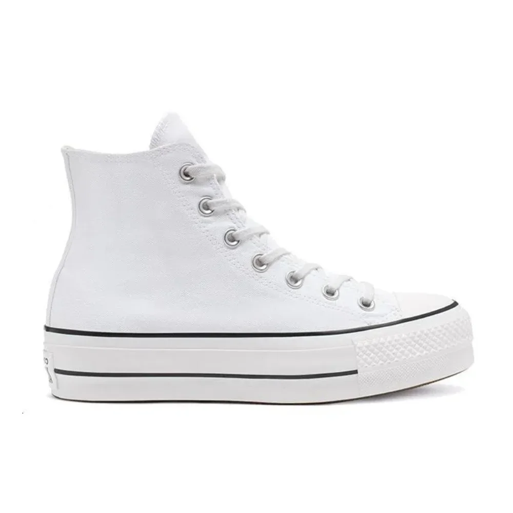 Converse All Star Lift High Top Muffin Bottom Classic Hundred Casual Non-slip High Top Canvas Women's Shoes Premium White