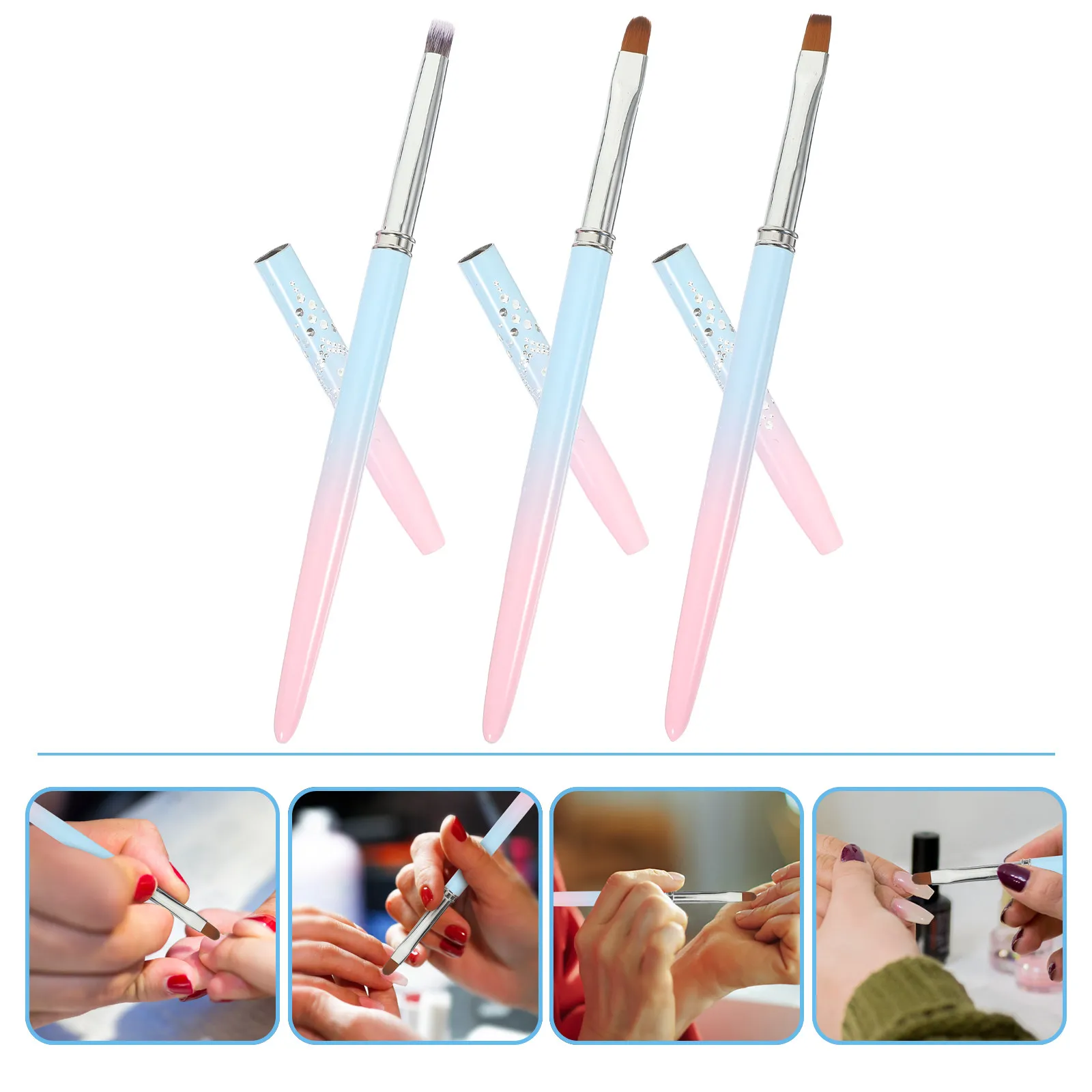 

3Pcs High Precision Nail Art Brushes Set Detail Liner Dotting Painting Tools for Gel Polish Acrylic Nail Design Manicure Kit