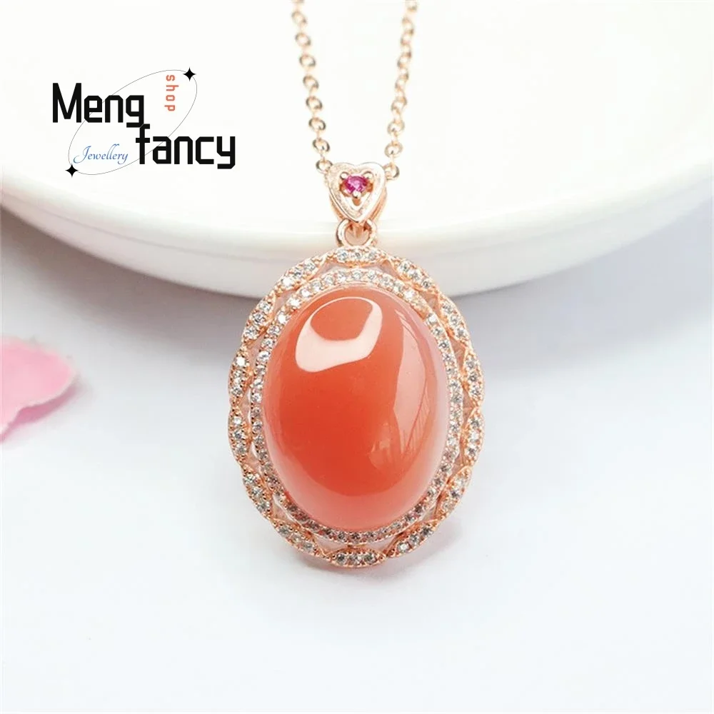 

Natural Salt Source Agate Dove Egg Pendant Simple Elegant High-grade Luxury Quality Fine Jewelry Exquisite Fashion Holiday Gifts