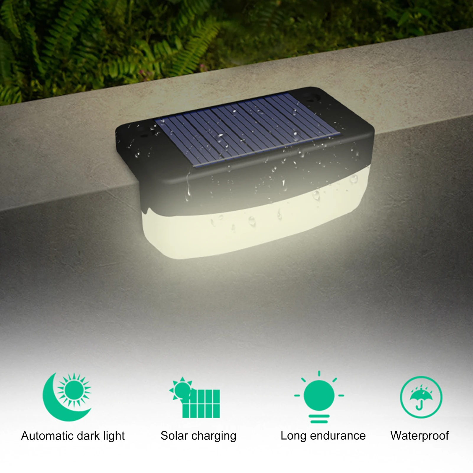 Garden LED Lamp  Practical High Brightness Auto On/Off  Pathway Yard Patio Solar Step Lamp Garden Accessories