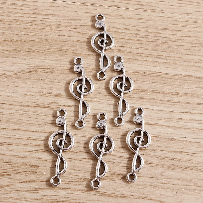 Tusember 30 Stück 10*29mm Legierungsanhänger, Metall-Musiknoten-Charms für Ohrringe, Halsketten, handgefertigte religiöse Schmuckherstellung, Zubehör – Detail 3