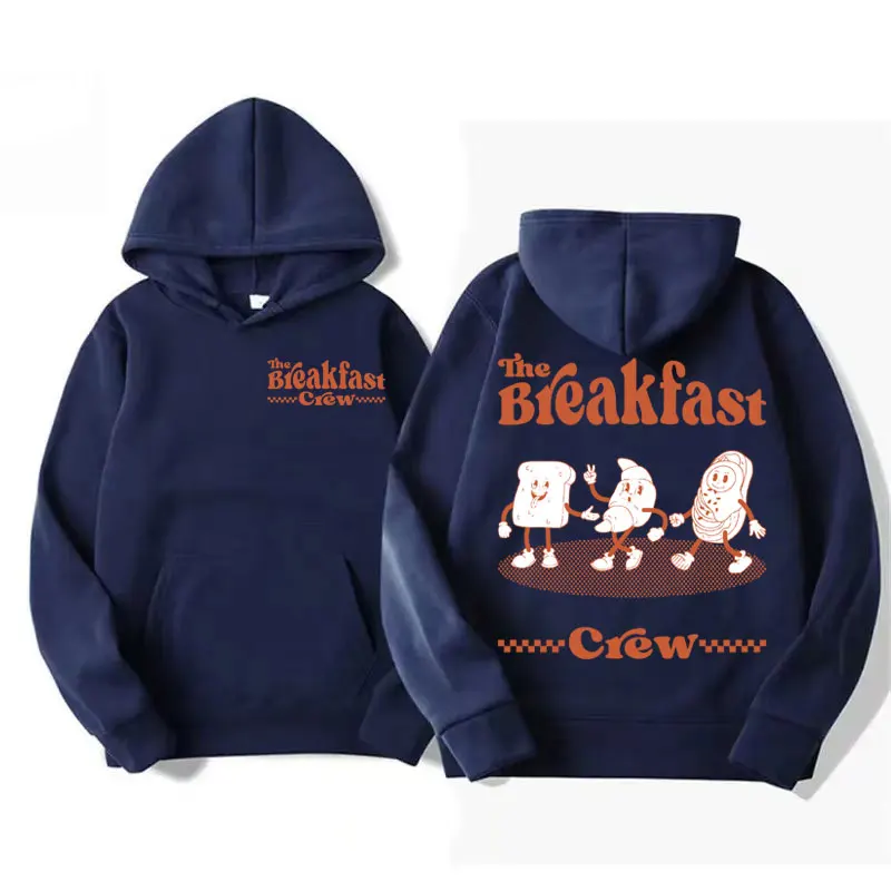 The Breakfast Crew Funny Meme Retro Cartoon Hoodies Unisex Harajuku Aesthetic Sweatshirt Men Fashion Autumn/Winter Fleece Hoodie