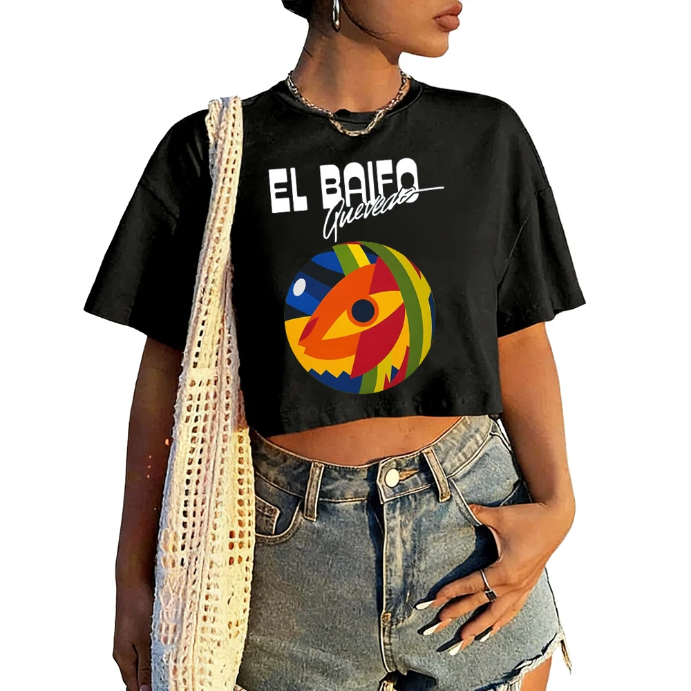 Camiseta feminina Quevedo El Baifo com gola redonda e mangas curtas
