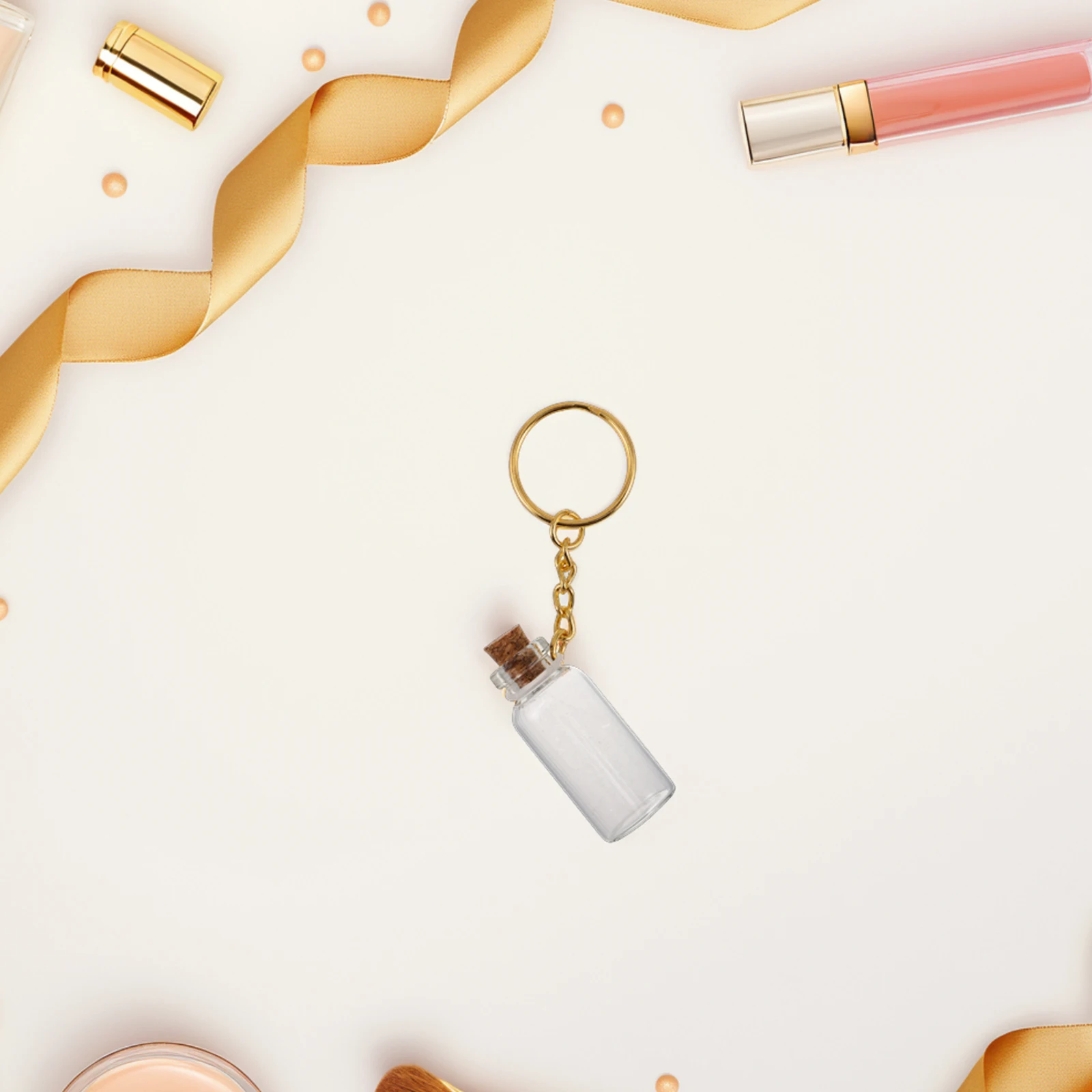 12 قطعة مجموعة زجاجات متمنيا الزجاجية 5 مللي برطمانات شفافة صغيرة مع سدادات الفلين وحلقة مفاتيح للمشروعات اليدوية وهدايا العيد #5