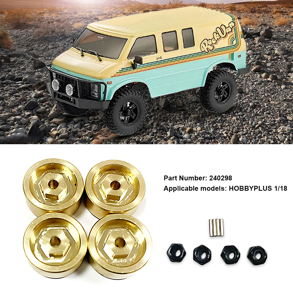 RCGOFOLLOW Brass Counterweight Wheel Hex Hub Adapter For HOBBYPLUS 1/18 CR-18P Rock Crawlers Van Off-Road Truck RC Upgrade Parts