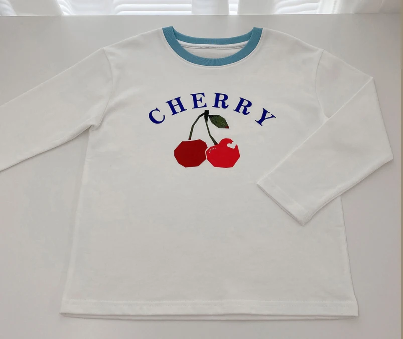 Aw24 Kids Sweaters Girls Cute Print Long Sleeve T Shirts Tees Children Cotton Sweatshirts Tops Outwear Clothing