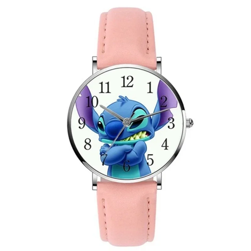 Disney Stitch Mickey Mouse mujeres hombres reloj de moda de acero inoxidable reloj de cuarzo Casual regalo niños fiesta regalos de cumpleaños reloj