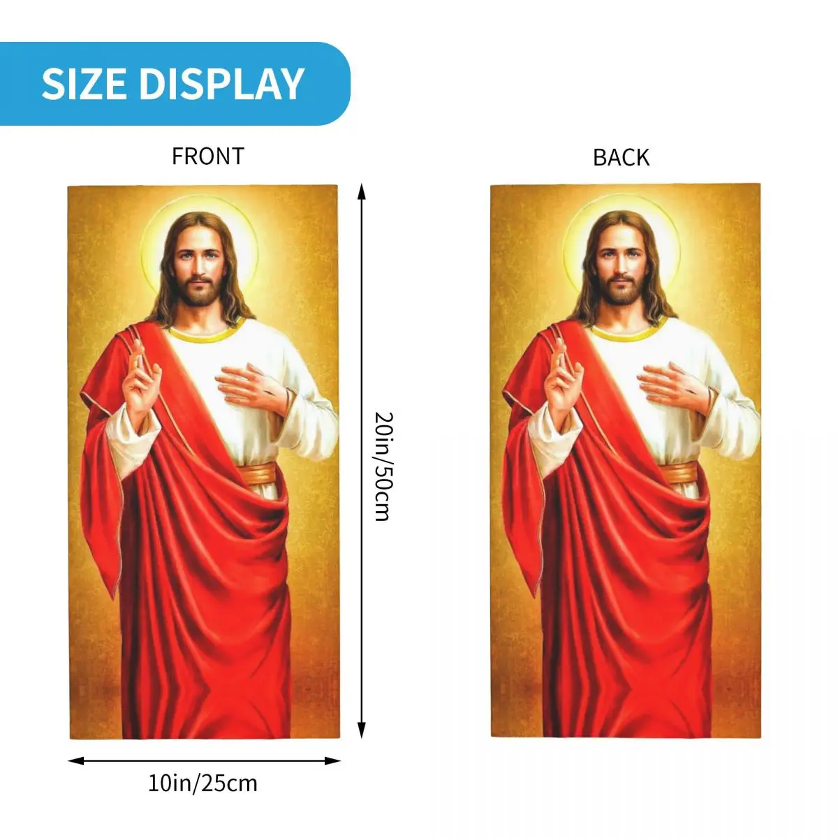 Men Jesus Christ Catholic Saint Bandana Merch Neck Cover Printed Religious Christianity Wrap Scarf Balaclava For Riding Washable