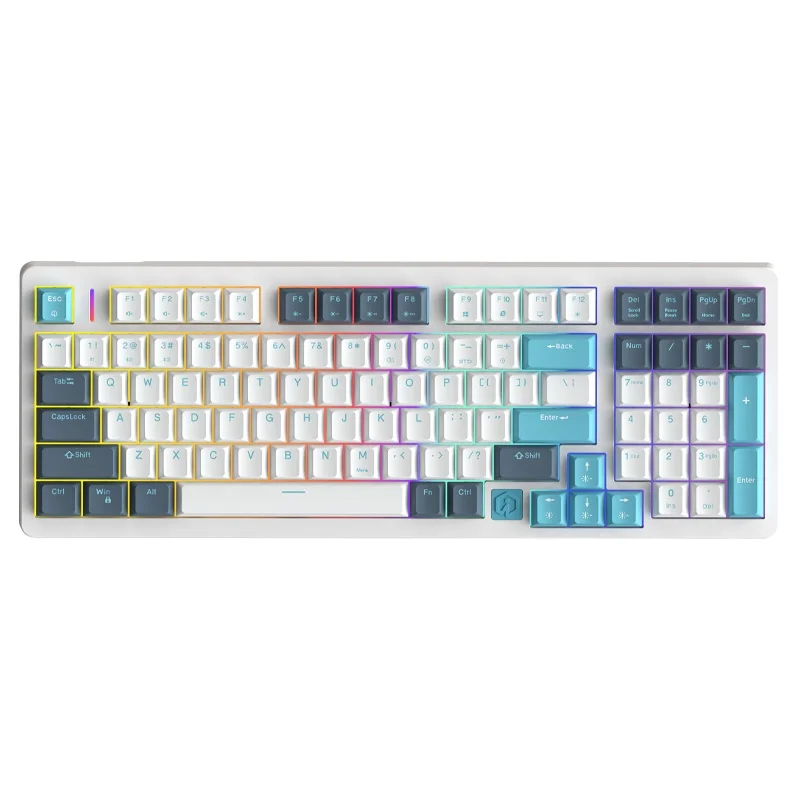 Fepro75/98 トリプルモード RGB ホットスワップ可能なワイヤレスメカニカルキーボードブルーティーレッドスイッチノートブックゲームとアクセサリー