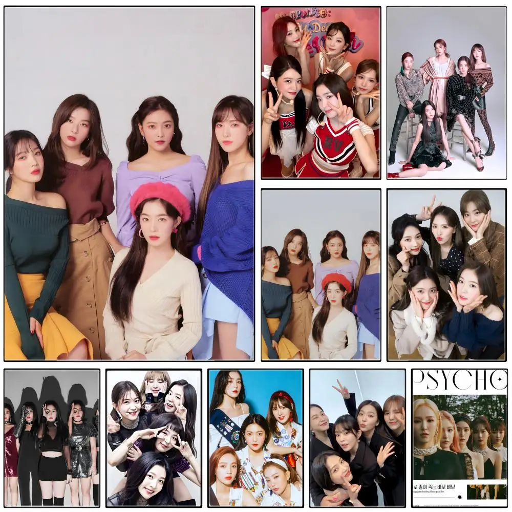 KPop Teen Pop R-Red Vel vet Poster  Self-adhesive Art Waterproof Paper Sticker Coffee House Bar Room Wall Decor