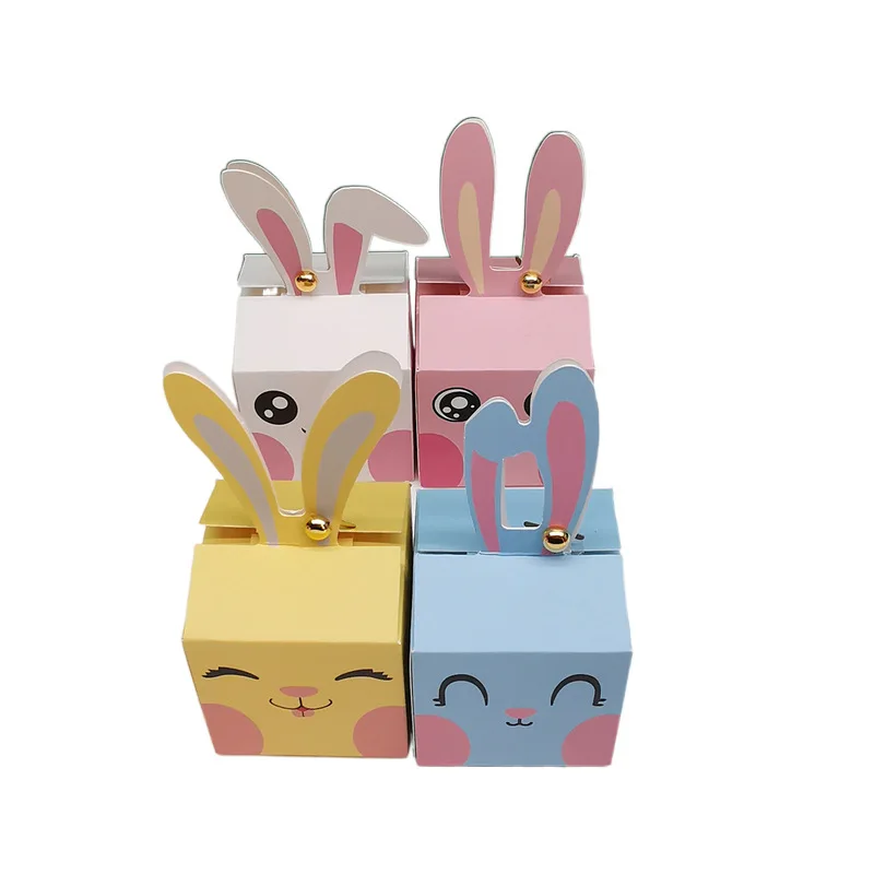 12/24Pcs Cartoon Rabbit Candy Box Happy Easter Kid Baby Shower Chocolate Cake Favor Gift Packaging Boxes Birthday Party Supplies view 3
