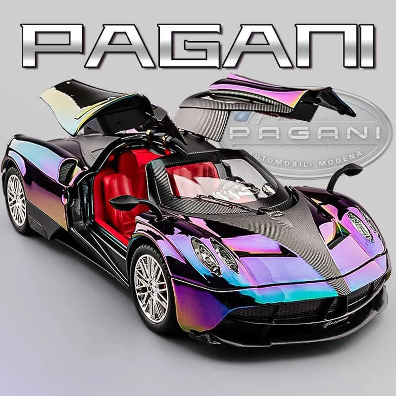 

1:24 Pagani Huayra Dinastia Supercar, модель автомобиля из сплава, звук и свет, детская игрушка, коллекционные предметы, подарок на день рождения