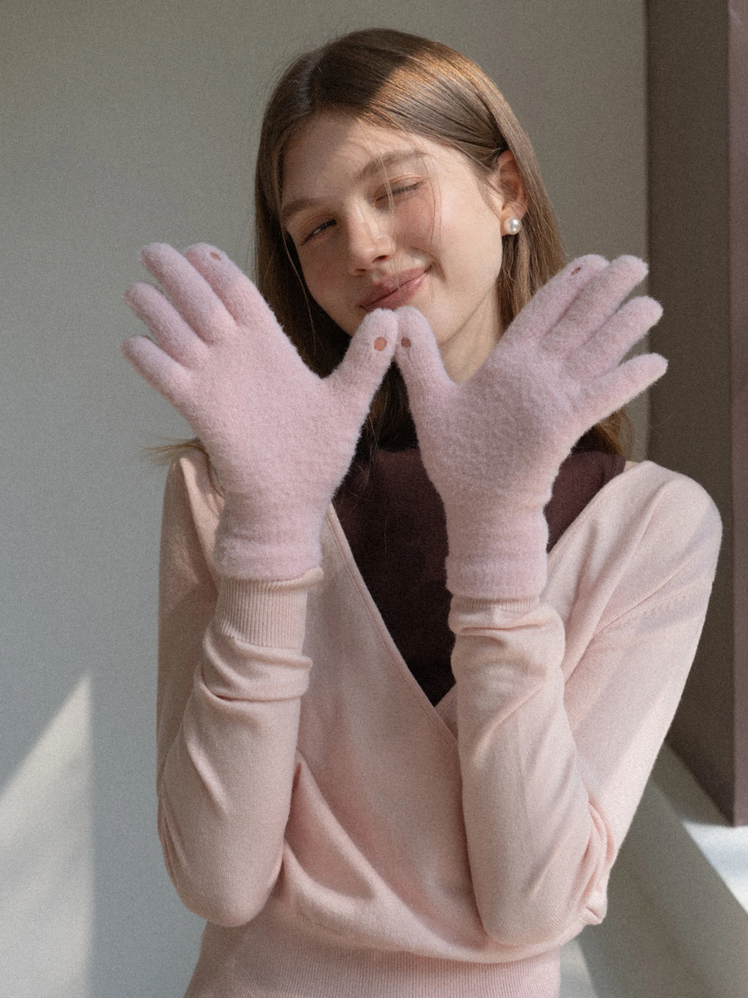 eggkains-gentle-thickened-woolen-women's-gloves-fingerless-warm-cute-windproof-cold-proof-autumn-winter-fashion-accessories