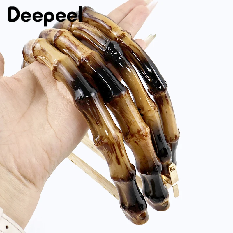 

2/4/10Pcs Deepeel Plastic Faux Bamboo Bag Handle for Women's Handbag WovenBag Handmade Sewing Bracket DIY Bags Accessories