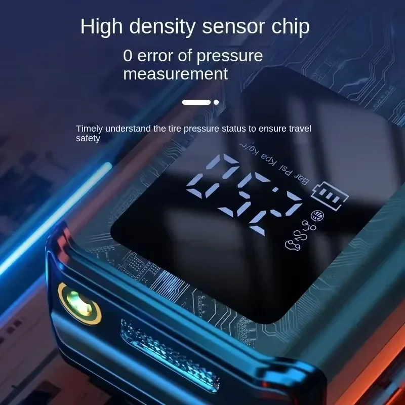 Pompe à pneus portable - Écran numérique de chargement sans fil