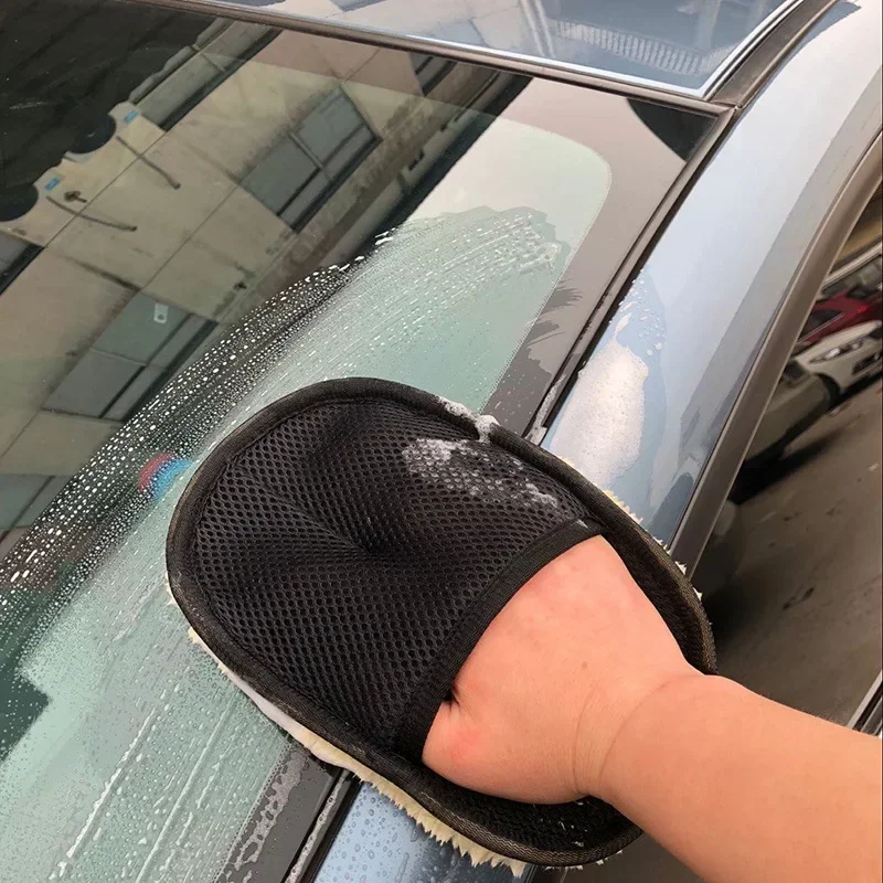 Wool Soft Car Washing Cloth Gloves Cleaning Brush Motorcycle Washer Care Products Plush Universal Wash Cleaning Gloves 1Pcs New