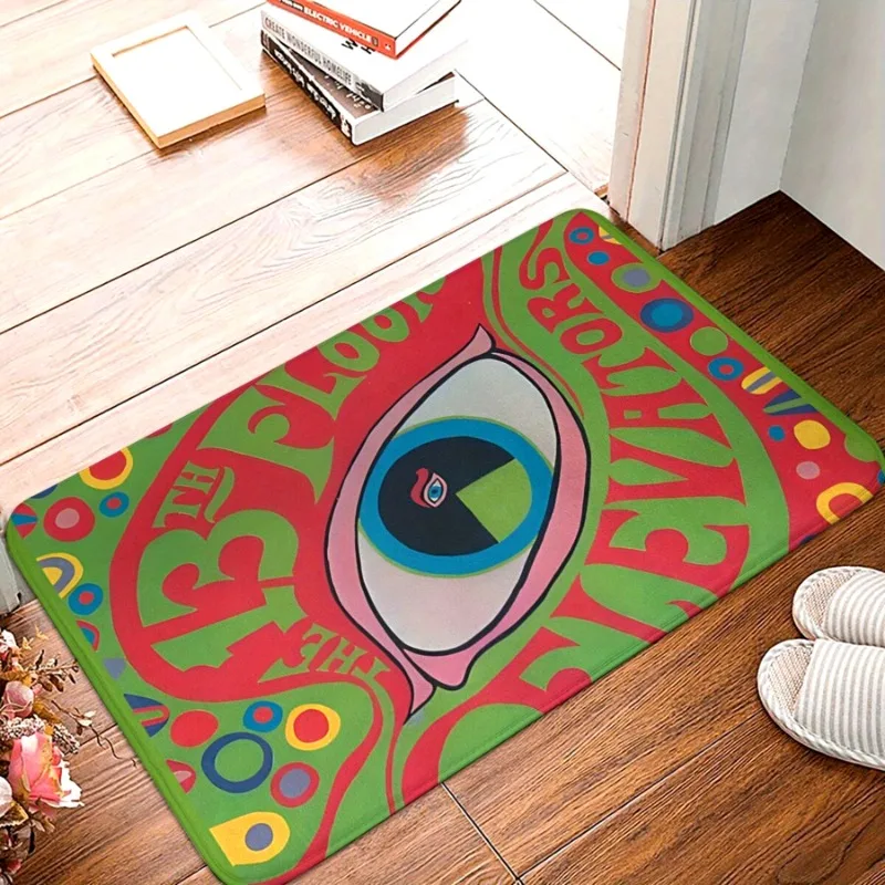 Bedroom Mat Psychedelic Sounds of The Floor Elevators Album Design Doormat - Lightweight Non-Slip Rectangle Bath  for Modern Rug