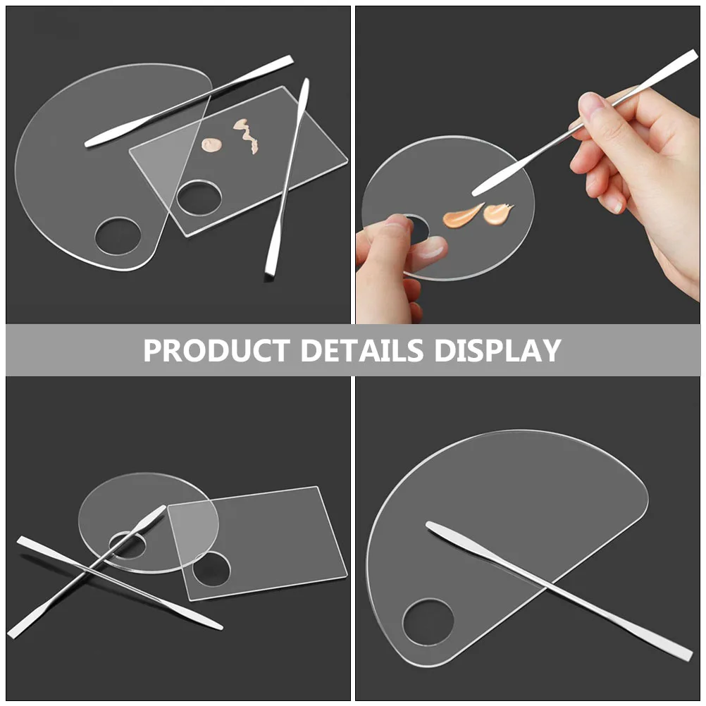 

Acrylic Makeup Palette Mixing Tray Foundation Pallet Pallet Square Shape Salon Supplies Durable Smooth Safe Beginners