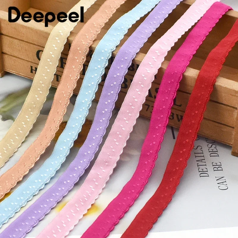 5/10Meters Deepeel 11mm Colored Elastic Band Underwear Stretch Rubber Ribbon Shoulder Strap Belt Clothing Tape Sewing Accessory