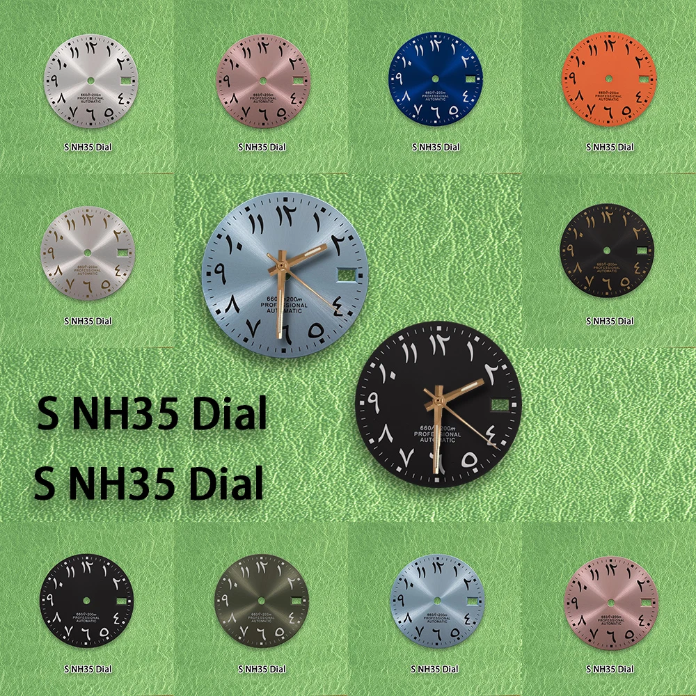 S Logo Dial NH35 Dial 28.5mm Arabic dial printed dial  No Luminous Suitable for NH36 Movement Watch Modification Accessories