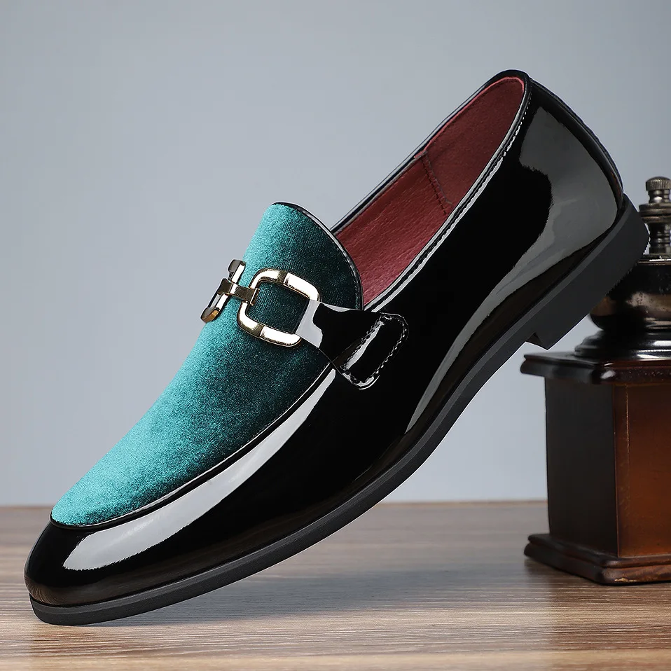 Fashion Gentleman New Men's Pointed Casual Dress Shoes Male Suede Patchwork Formal Wedding Prom Fashion Gentleman New Men's Pointed Casual Dress Shoes Male Suede Patchwork Formal Wedding Prom