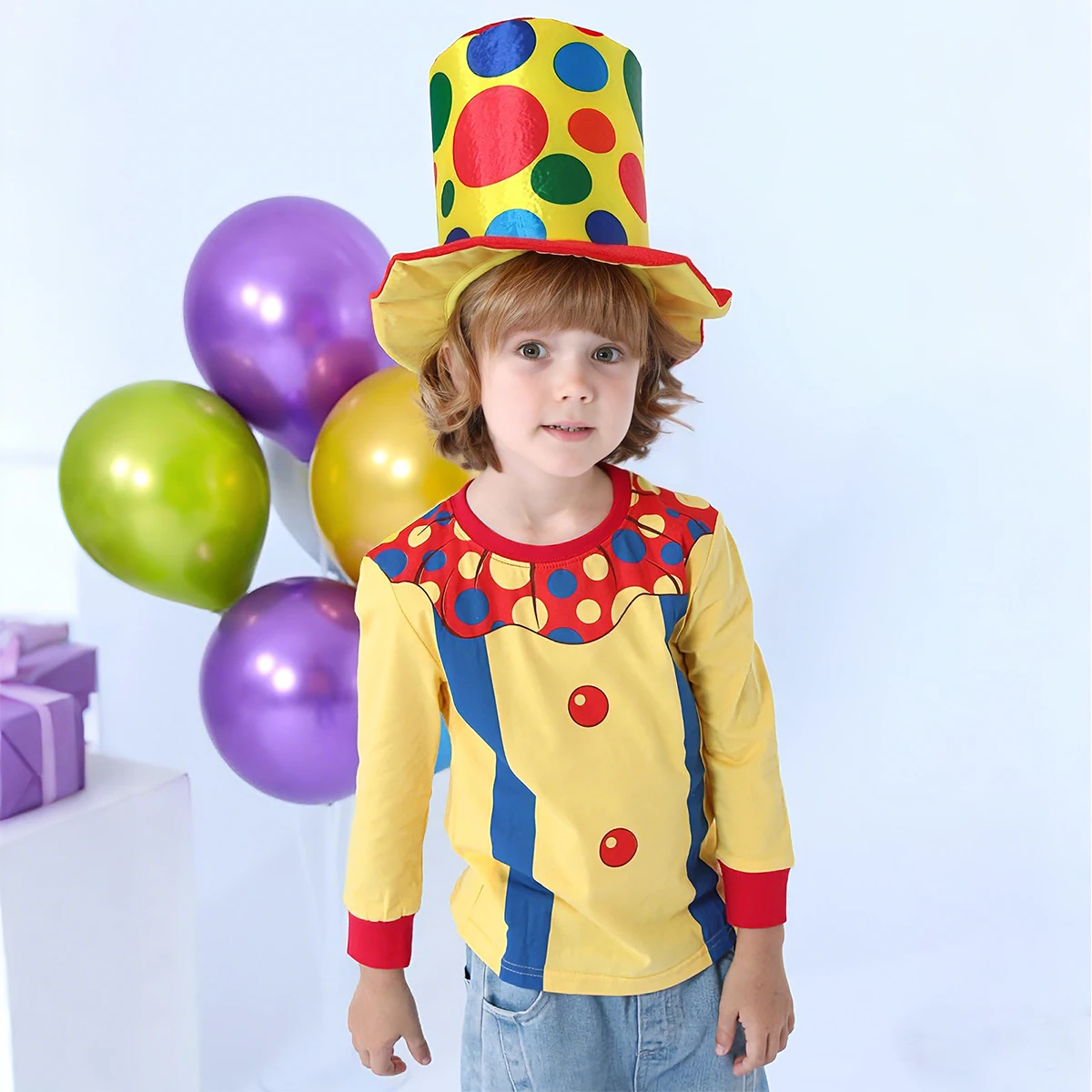 キッズボーイズピエロ帽子幼児カーニバルマルディグラパーティーハット誕生日ハロウィン仮装コスプレファンシードレスアクセサリー1-5T