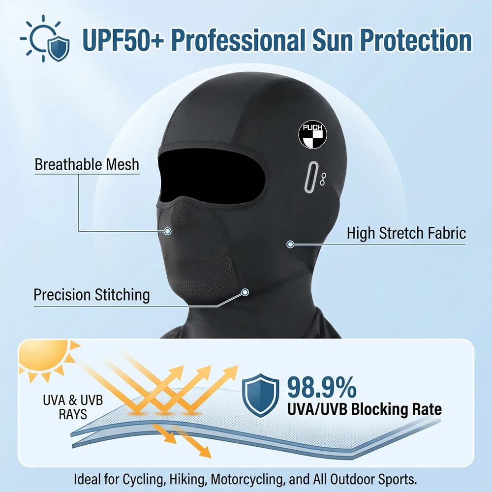 For Moto Puch 125 175 250 500 Puch Carabela Motorcycle Balaclava Summer UV Protection Glasses Face Breathable Hole Winter Warm