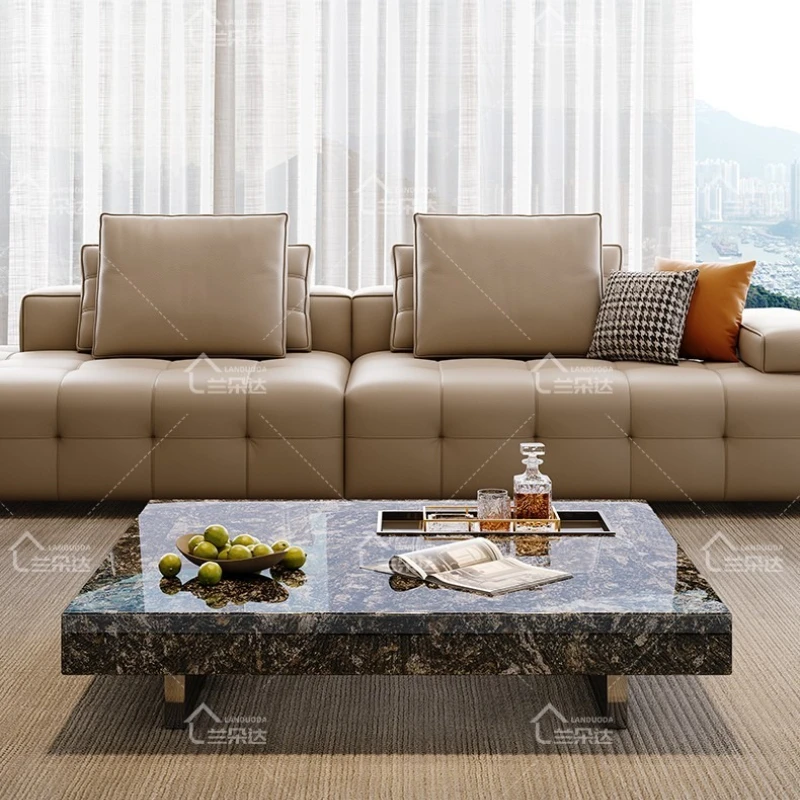 

SGF natural luxury stone coffee table suspended table Italian light luxury coffee table