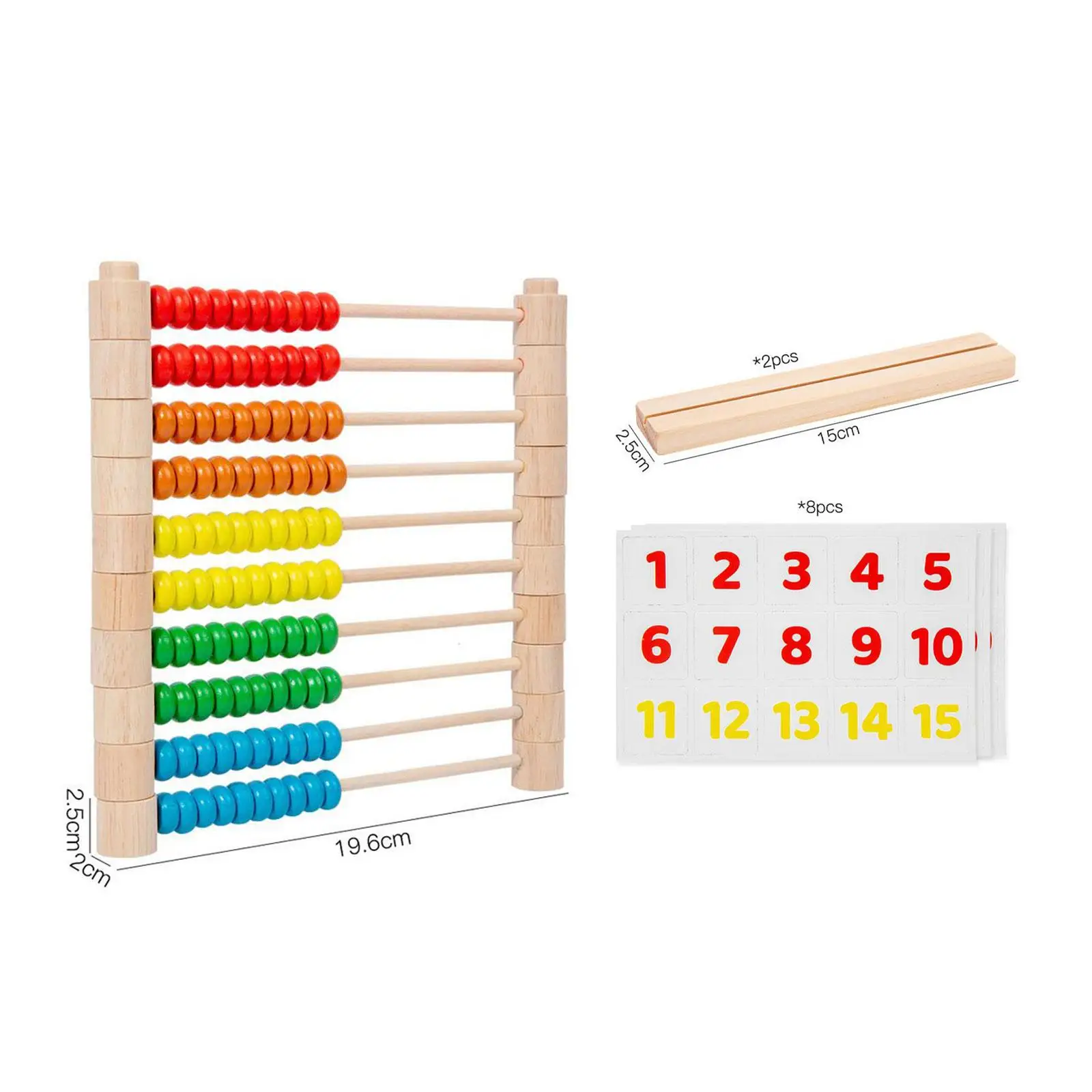 Wooden Abacus for Kids Math Developmental Number Cards Counting Rack for Boys Toddlers 2 3 4 5 6 Years Old Elementary Kids Girls