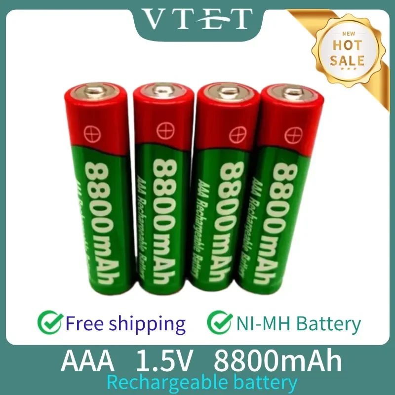 2024 New 1.5V AAA 8800mAh Rechargeable Battery NI-MH Batery for Led Light Mp3 Toy Recyclable Remote Control Long Battery Life