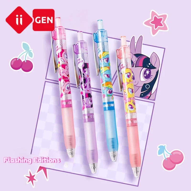 Iigen My Little Pony Magic Light Gel Pen Blind Box 0.5mm Cute Cartoon Student Girl Creative Stationery Christmas Birthday Gift